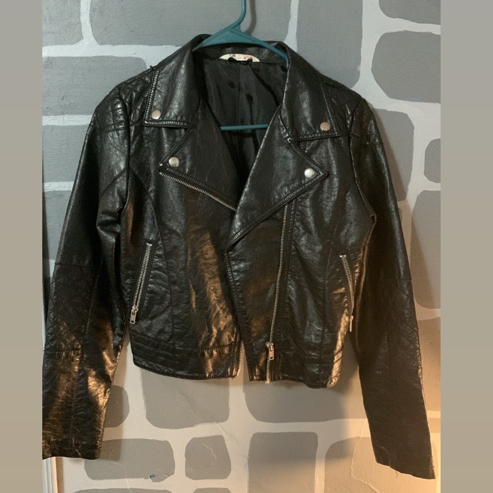 Fake leather jacket.